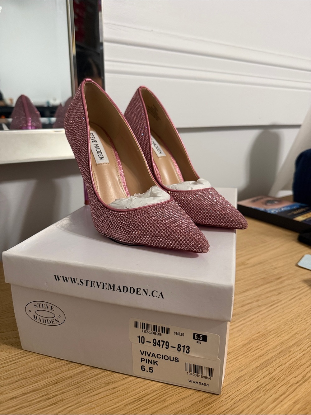 Steve Madden Vivacious Sparkling Pink Pointed Pumps